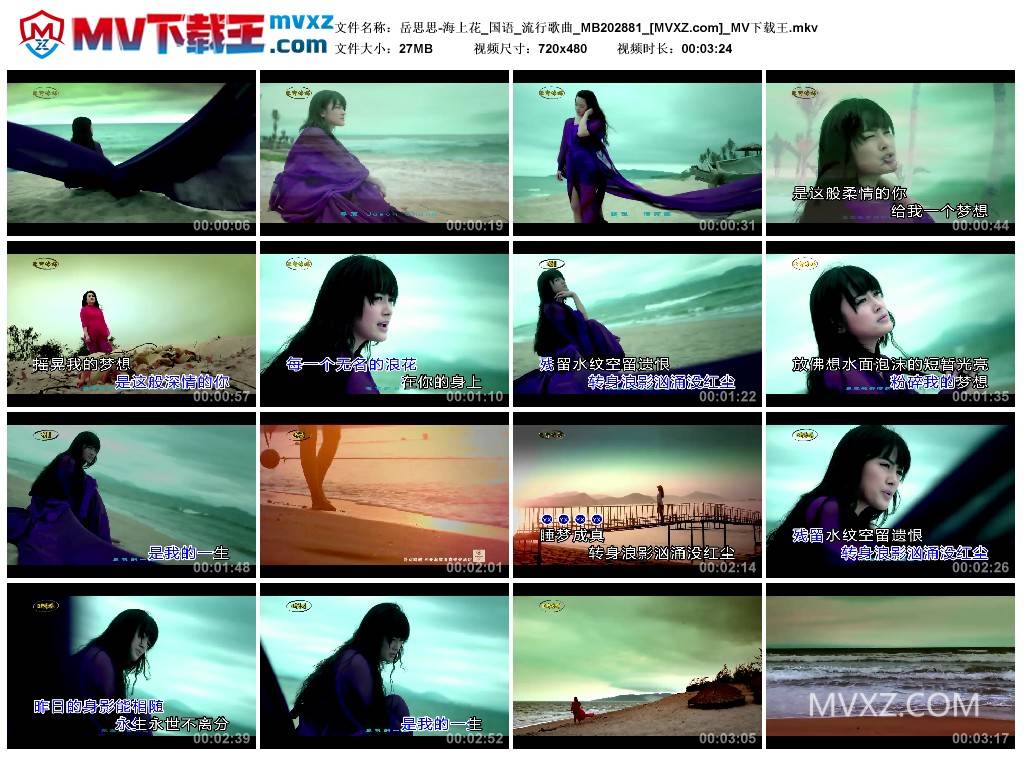 岳思思-海上花_国语_流行歌曲_MB202881